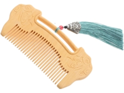 Pente De Madeira Natural Com Dentes Finos Para Cabelo E Barba, Massagem Capilar, Madeira Polida.