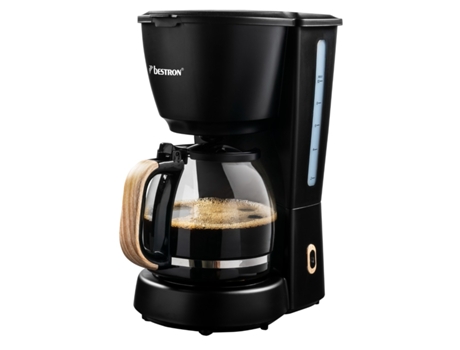 Cafetera de filtro - 10 tazas - 1,25l - 1000w - negra/madera apagado automático estándar erp ACM900BW - BESTRON