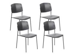 Conjunto de cadeiras sem repousa-braços BELIANI Astoria de Material sintético Preto 45x56x83