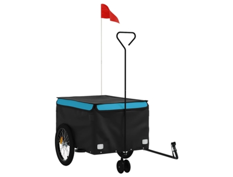 Remolque para bicicleta hierro VIDAXL negro y azul (45 kg)