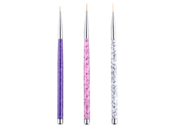 Kofihety - Juego de 3 pinceles para uñas con gancho elástico pintado, multifuncionales para gel y esmalte de uñas.