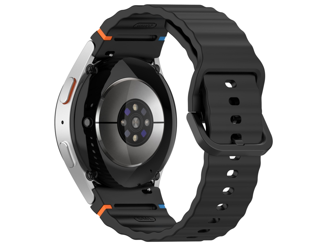 Pulseira Smartwatch para Samsung Galaxy Watch 7 40mm/Watch 7 44mm Pulseira preta com padrão de ondas GERTIZ