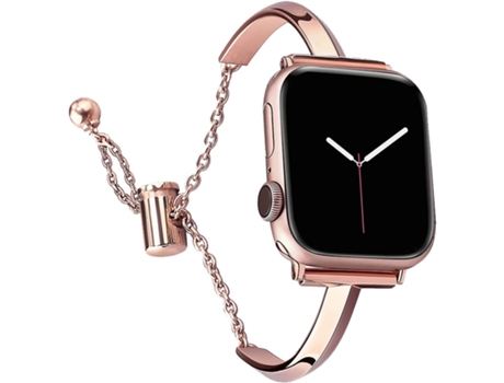 Correa de Acero Inoxidable para Apple Watch Series 9, 8 y 7 41 mm / SE 3 y SE 2 y 6 y SE y 5 y 4 40 mm / 3 y 2 y 1 38 mm (Oro Rosa)