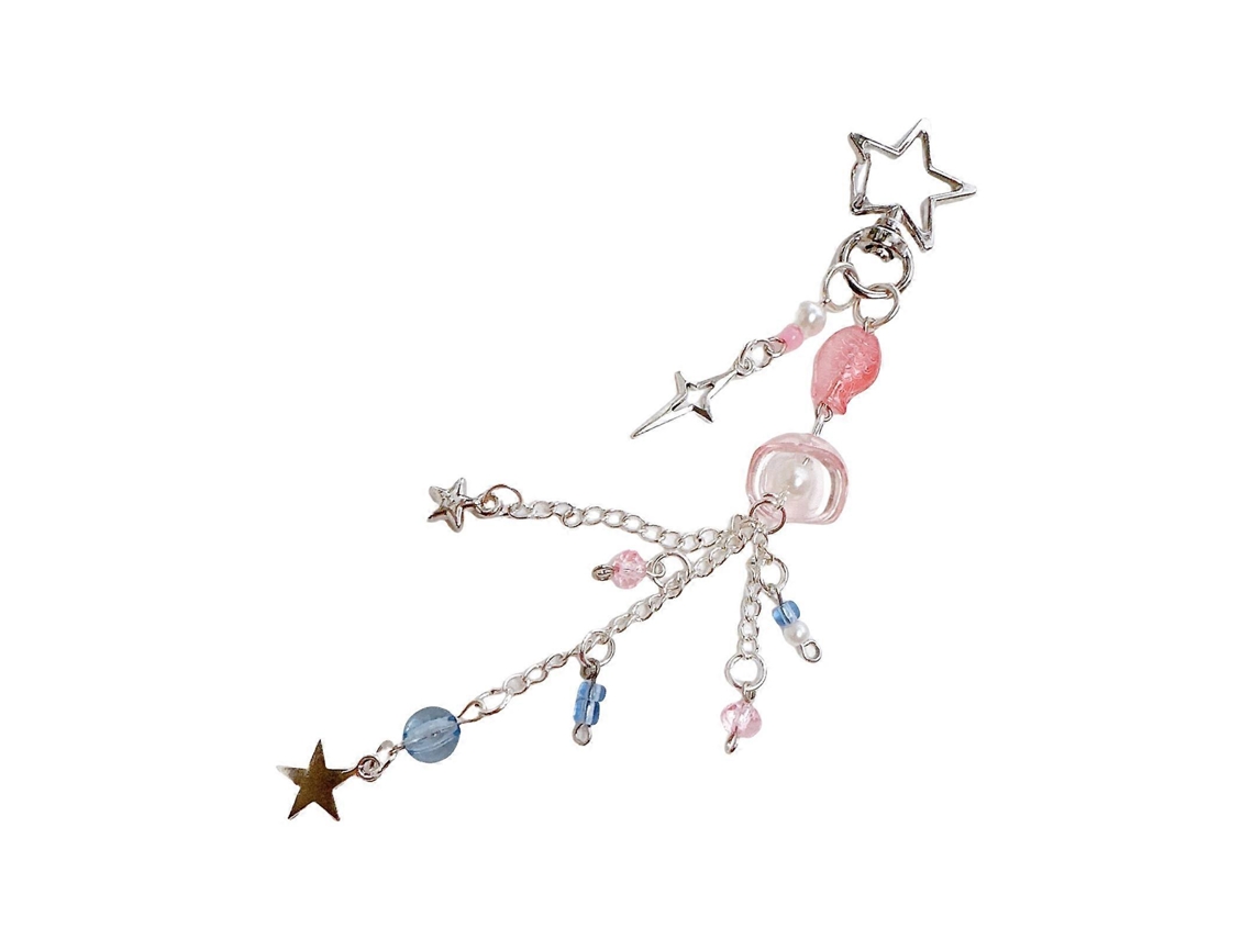 Llavero elegante con borlas largas, colgante artístico de medusa con borlas, adorno para un estilo único, rosa Rosewell