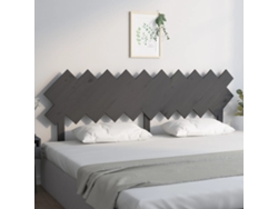 Cabecero De Cama Madera Maciza De Pino Gris 196x3x80,5 Cm