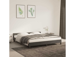 Estructura De Cama Sin Colchón Terciopelo Gris Oscuro 160x200cm