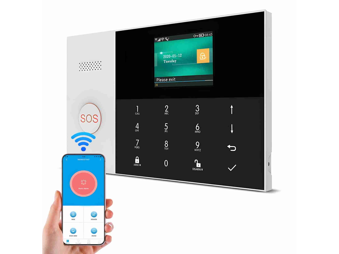 Sistema De Alarma Inteligente Para El Hogar Con Control Por Aplicación, Pantalla Lcd De 2,4", Intercomunicador Bidireccional Y Botón De Alarma.