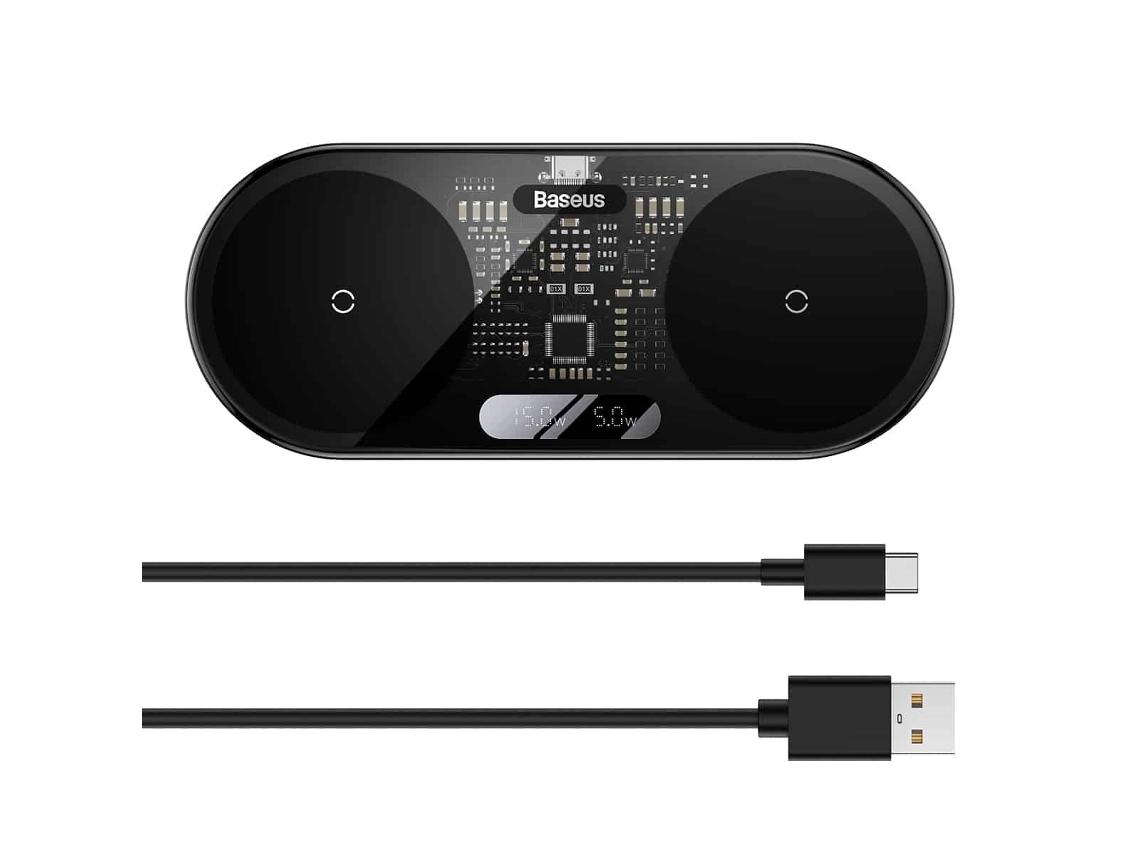 Cargador Inalámbrico BASEUS Dual USB-C 20W Negro