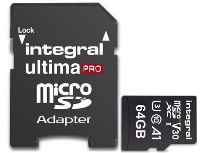 Tarjeta de Memoria INTEGRAL Pro Premium V30 - INMSDX64G-100/70V30 (64 GB, Clase 10 - UHS-3)