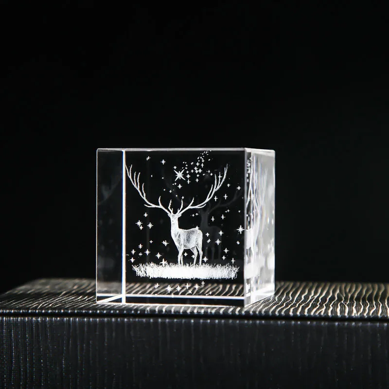 (estilo 7 40 Mm) Prisma De Vidrio Cuadrado De Cristal De 40 Mm Para Joyería, Cubo Grabado Con Láser 3d