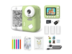 Cámara instantánea Eifson. Incluye tarjeta de 32 GB, papel de impresión y accesorios (verde).