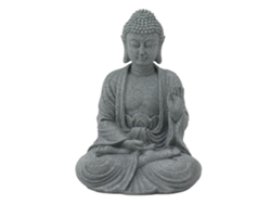 Estatua De Buda En Arenisca Verde, Escultura Decorativa Sentada Para Sala De Estar Y Patio 7135k-02