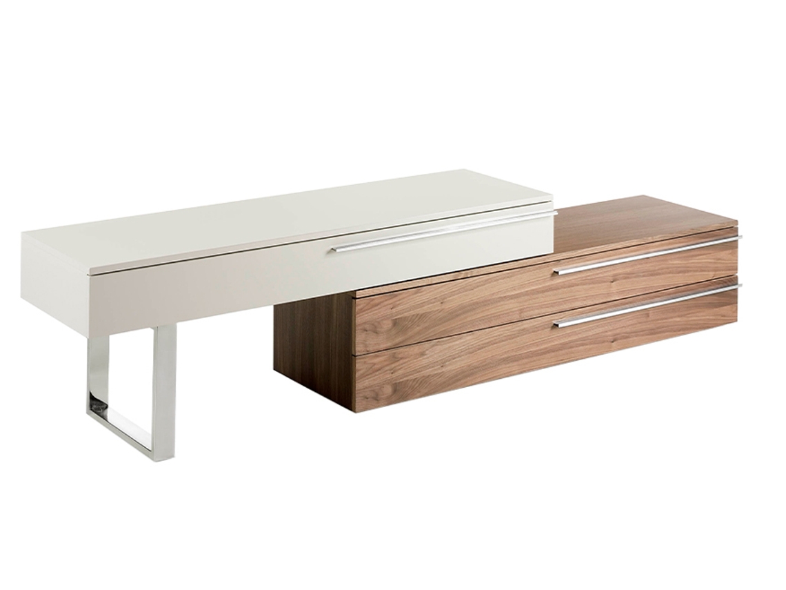 Mueble de TV ANGEL CERDÁ. 3081 (Marrón, Gris - MDF, Madera - 152 / 152 x 45 / 45 x 53 / 35 cm)