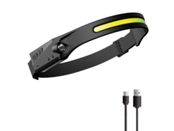 Linterna Frontal Led Con Sensor – Potente Linterna Frontal Cob/xpe Con 5 Modos – Recargable Mediante Usb