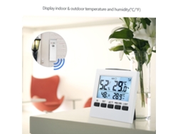 Termómetro Higrómetro Digital Inalámbrico Con Transmisor Lcd, Muestra La Temperatura Y La Humedad Interior/exterior, Alarma Y Valores Máximos/mínimos.