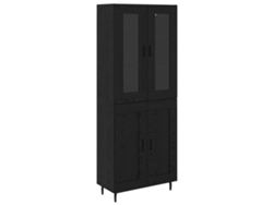 Maison Exclusive - Aparador Alto 2 Pcs Roble Negro Madera De Ingeniería