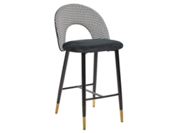 Conjunto de 2 cadeiras de bar BELIANI Falton de Veludo Preto 48x49x98