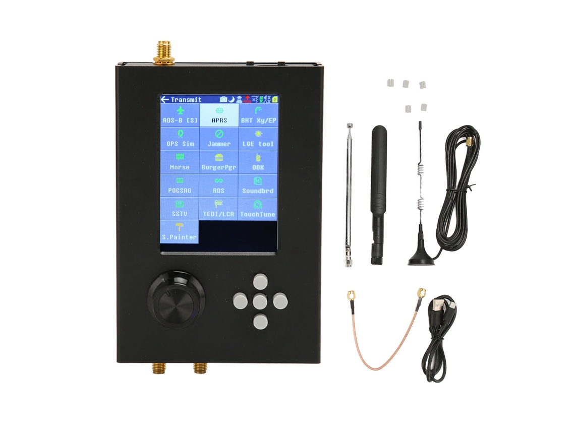 Receptor de radio SDR (1 MHz a 6 GHz, pantalla táctil LCD de 3,2 pulgadas)