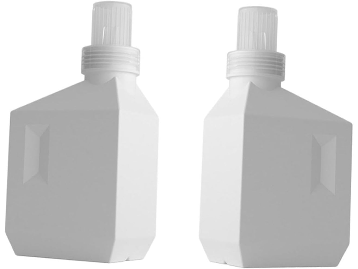 Juego De 2 Botellas Reutilizables Para Detergente De Ropa De 600 Ml, Planas Y Cuadradas De Pe, A Prueba De Fugas.