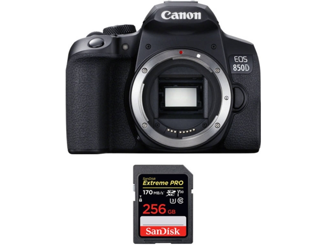 Kit Cámara Réflex CANON EOS 850D + SanDisk 256GB