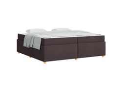 Maison Exclusive - Estructura De Cama Con Colchón Marrón Oscuro 200 X 200 Cm Tela