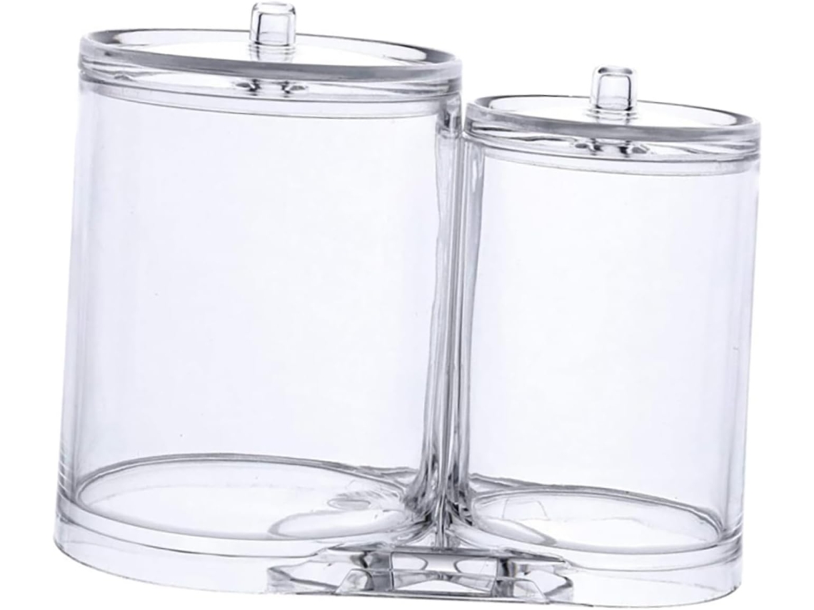 Caja De Almacenamiento Para Bastoncillos Y Discos De Algodón, Transparente Con Tapa Antifugas,