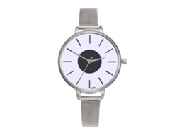 Reloj De Pulsera De Cuarzo Para Mujer Zhoulianfa Con Correa De Malla Sencilla (plateado)