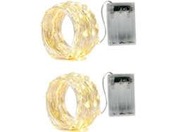 Luz Corda Led 2 Pcs, 2m, Branco Quente Decoração ZYBLSSBB