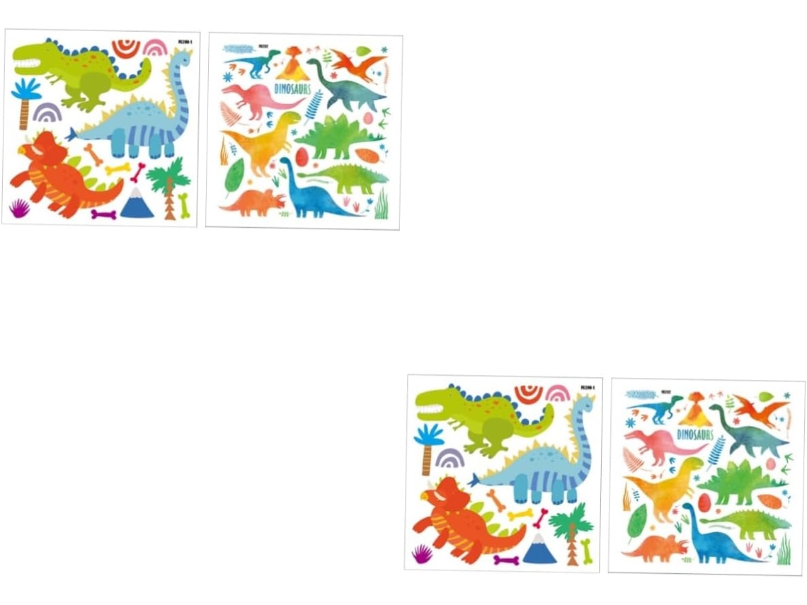 Pegatinas De Pared Reflectantes De Pvc Con Diseño De Dinosaurios (4 Piezas) Para Una Decoración