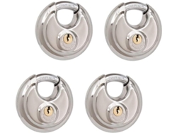 Cerradura De Disco 4 Con Llave Acero Inoxidable Argolla Templado Cilindro Latón Para Unidad Almacenamiento Cobertizos