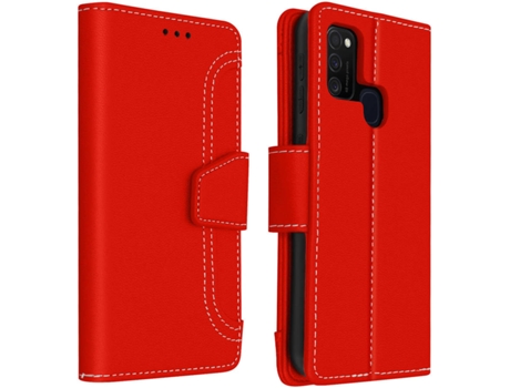 Funda Samsung Galaxy M21/M31/M30S AVIZAR Libro Monedero Rojo