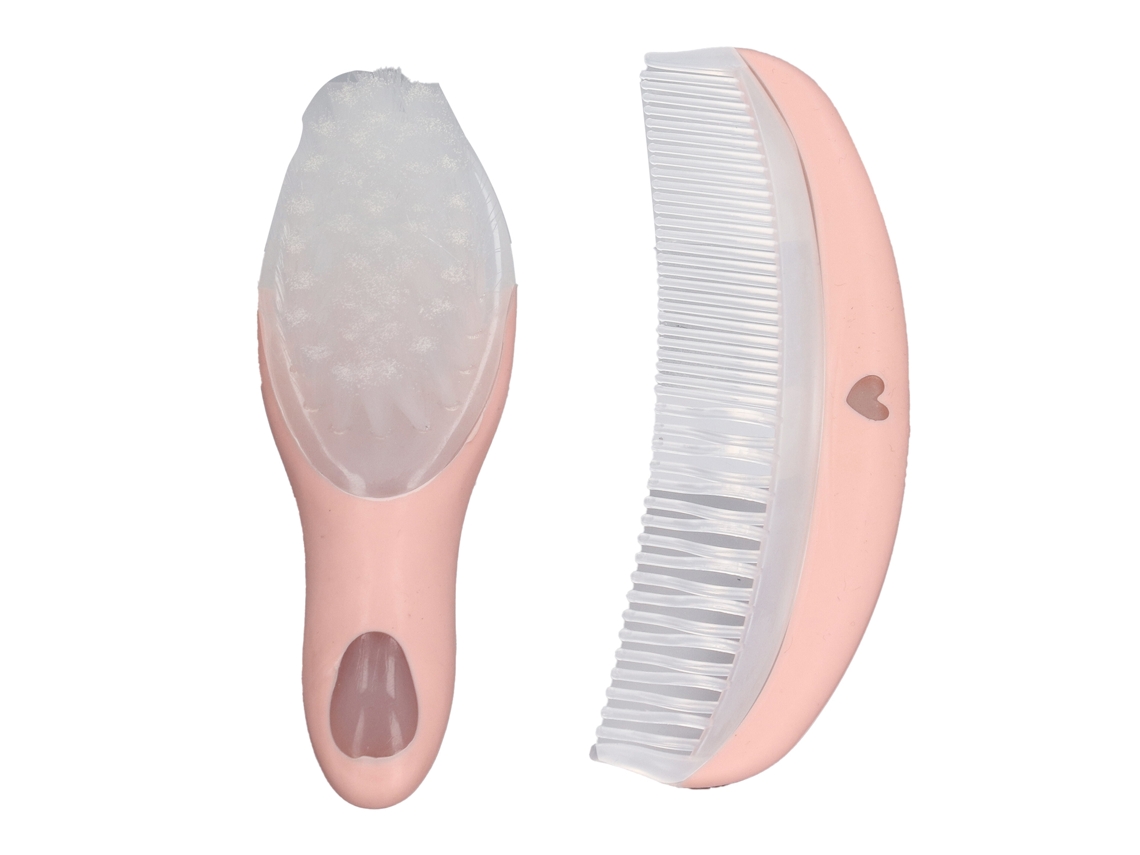 Bonito Conjunto De Cepillo Y Peine Rosa Para Bebé, Pequeño, Compacto Y Suave, Para Recién Nacidos.