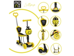 Patinete Evolutivo LOLLIPOP con Asiento y Mango Parental yellow MONI