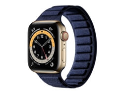Correa para Apple Watch de 42/41/40/38 mm - Ante con imán cuadrado | Cierre magnético integrado, azul marino
