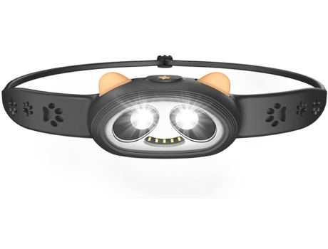 Linterna frontal LED, lámpara frontal recargable, linterna superbrillante para exteriores para niños, niñas, faro (negro) YIZHOOD