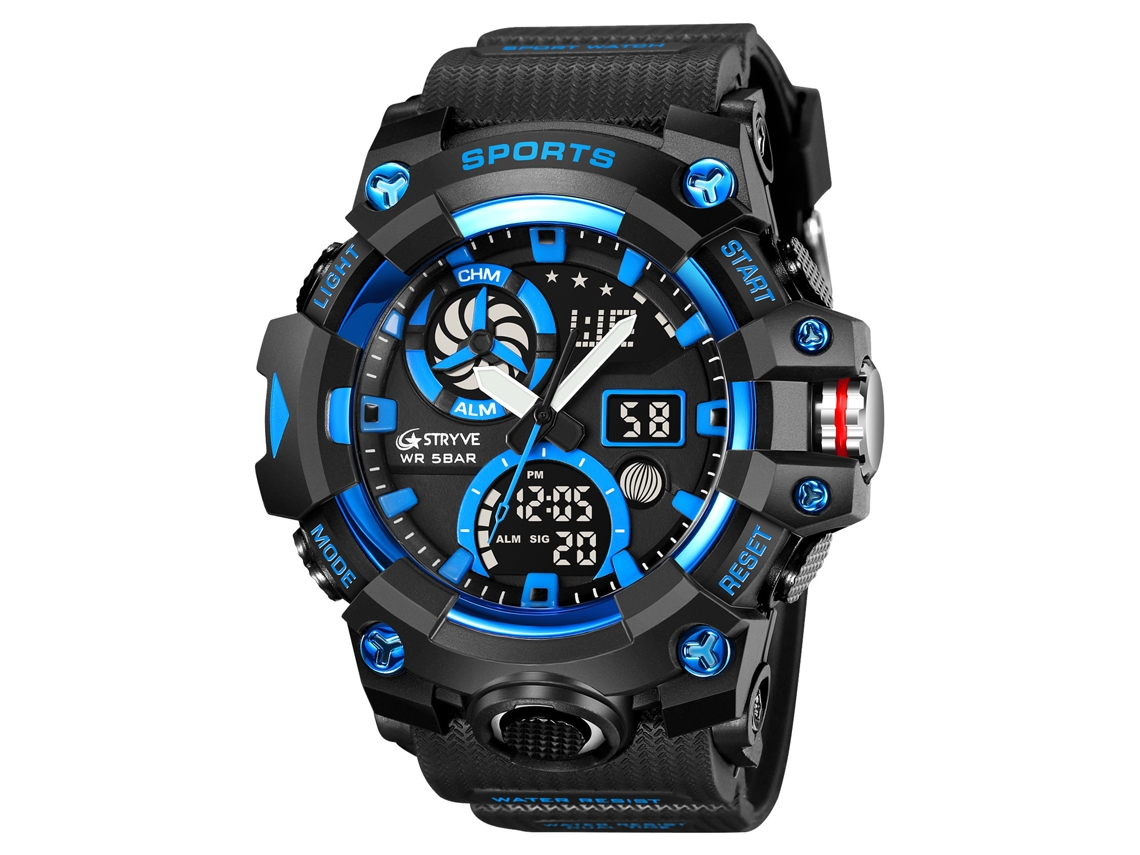 Reloj deportivo MDUG para hombre con cronógrafo, alarma luminosa y correa para estudiantes (largo x ancho x profundidad cm)