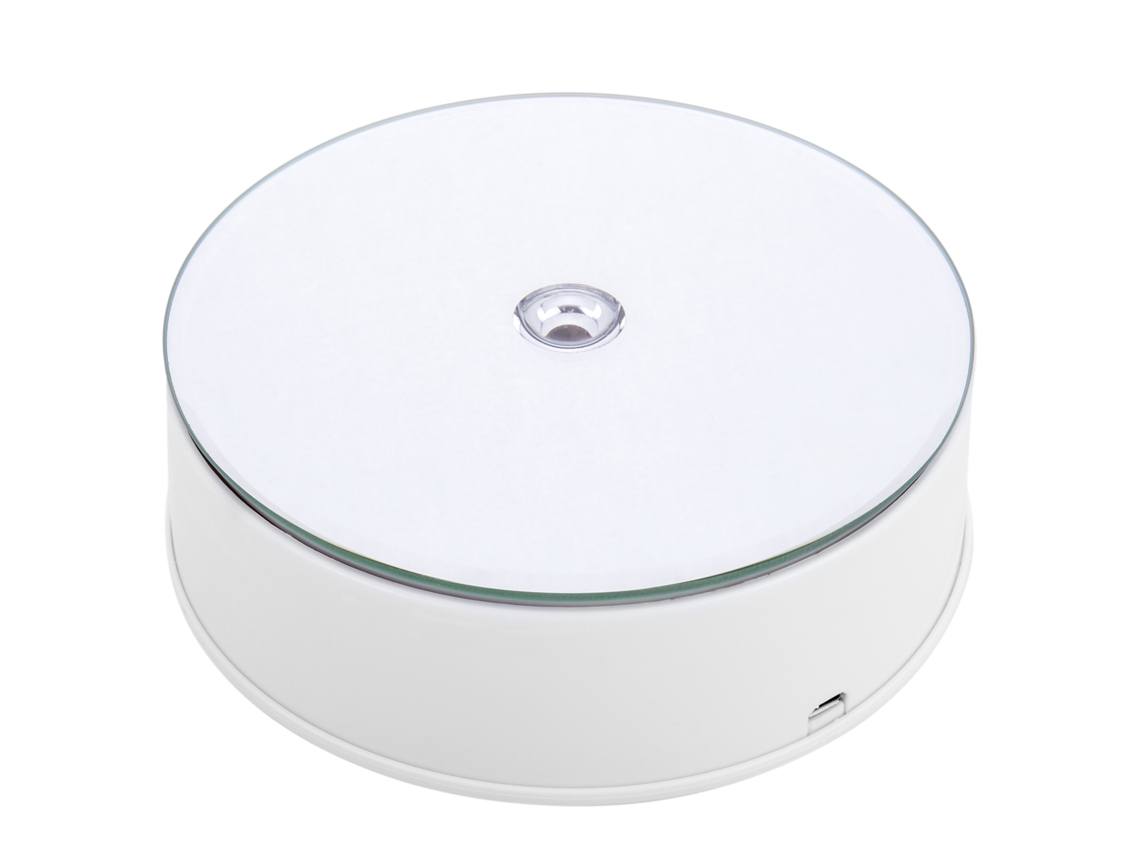 Base Giratória Electrica PRIMEMATIK.COM Espejo y Iluminación Led Blanco (14 cm)