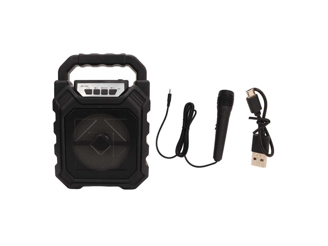 Máquina de karaoke 2026 con micrófono, altavoz Bluetooth portátil de 4 pulgadas para fiestas en casa, bodas y acampadas - Negro