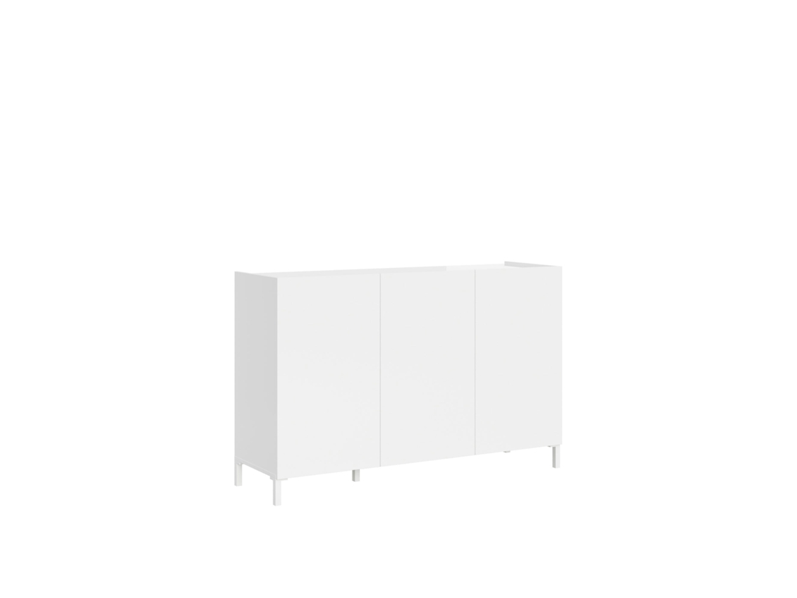 Aparador 3 Puertas 130x40x84 cm Solaria Blanco Brillo