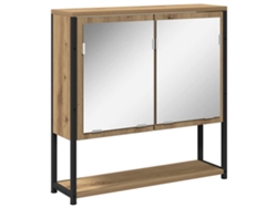 Maison Exclusive - Armario Con Espejo Con Estante Roble Artesanal 60 X 16 X 60 Cm