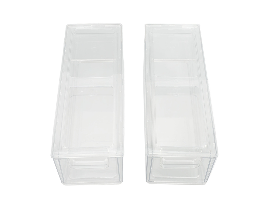 Organizador de PET de 2 piezas para refrigerador, verduras, frutas y queso.