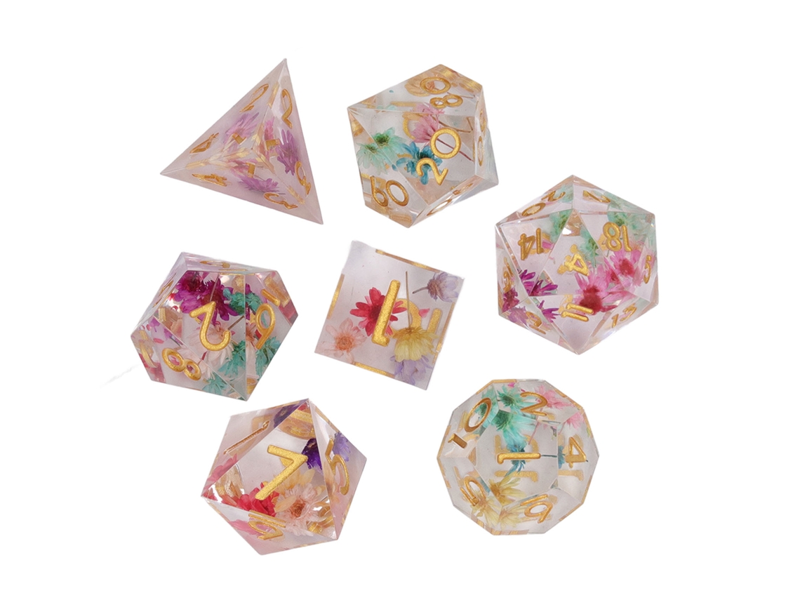 -set De 7 Dados Poliédricos De Resina Para Juegos De Rol, Portátiles Y Exquisitos, Multicolor, Ideal Para Fiestas Y Bares