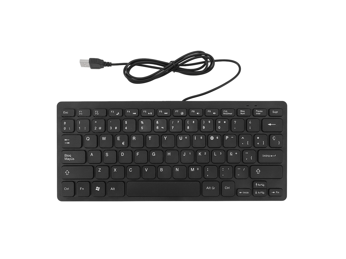 Teclado Bilíngue Ultra Fino 78 Teclas Usb Com Fio Resistente A Derramamentos Para Usuários Bilingues