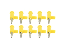 10pcs Conector Banana Sin Soldadura De Latón Abs Con Tornillo Abierto, 4mm Amarillo Para Inversores