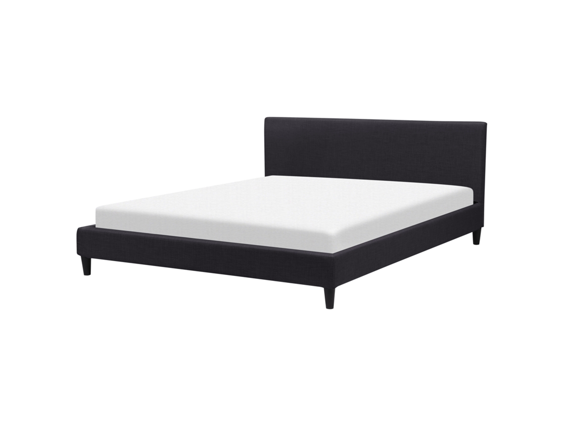 Cama con somier BELIANI Fitou de Poliéster Negro 190x214x87