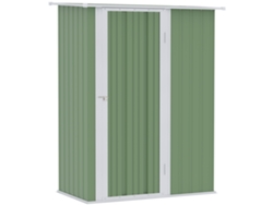 Caseta de jardín/cobertizo para herramientas con puerta, para uso exterior, de acero, verde, 142 x 84 x 189 cm Zkaka