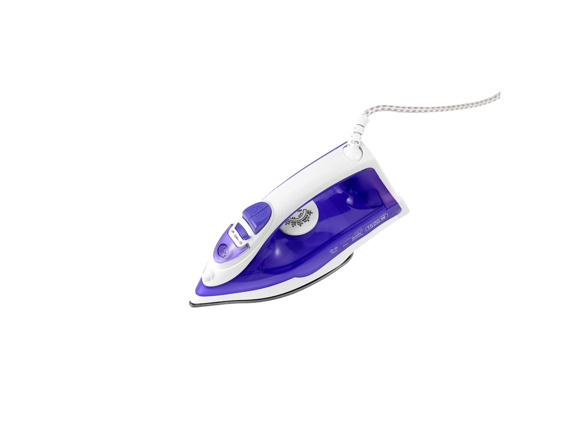 Plancha de vapor portátil de 1500 W con capacidad de agua de unos 250 ml, color morado