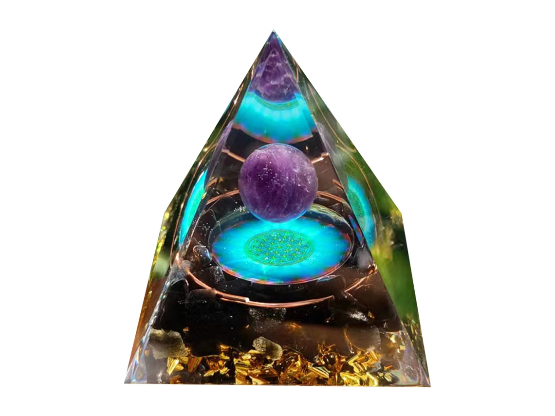 Pirámide de Orgonita para Energía Positiva, Pirámides de Sanación para Reducir el Estrés, Reiki, Meditación, Atraer Suerte y Éxito EIOORORRIY
