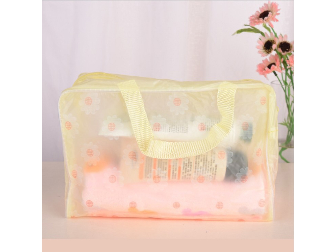 Neceser impermeable de PVC amarillo transparente