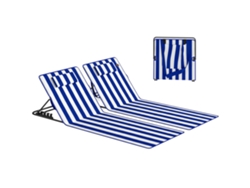Conjunto 2 Sillas Juego 4 Posiciones, Acero, 154x57x52cm, Azul+blanco